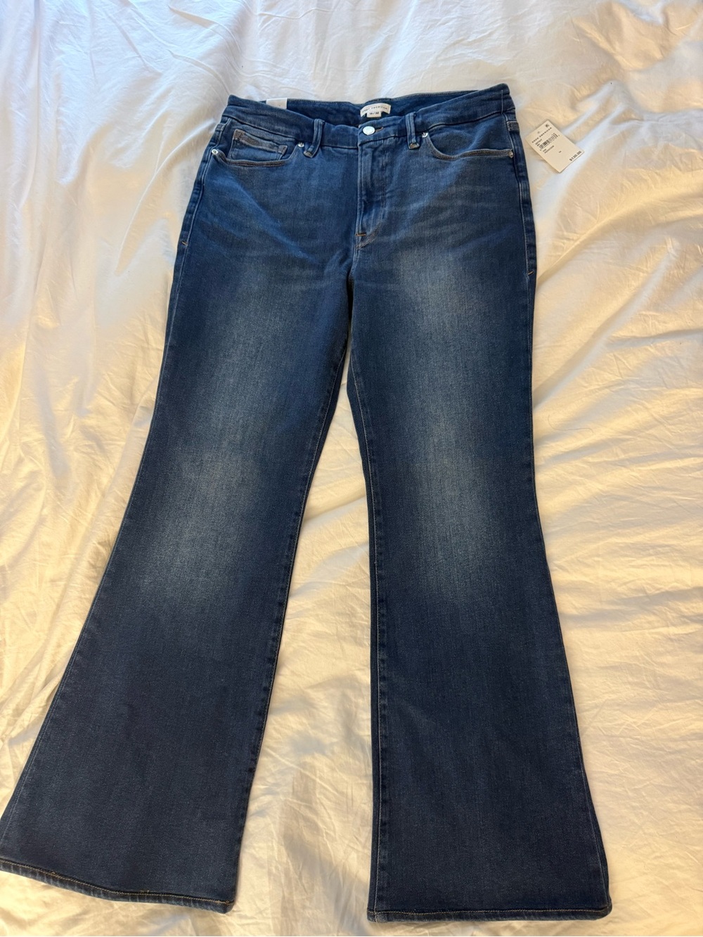 Good American Dark Blue Flare Jeans